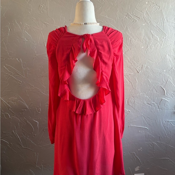 Zara Trafaluc Collection Ruffled Open Back Mini Dress New With Tags - Picture 2 of 8